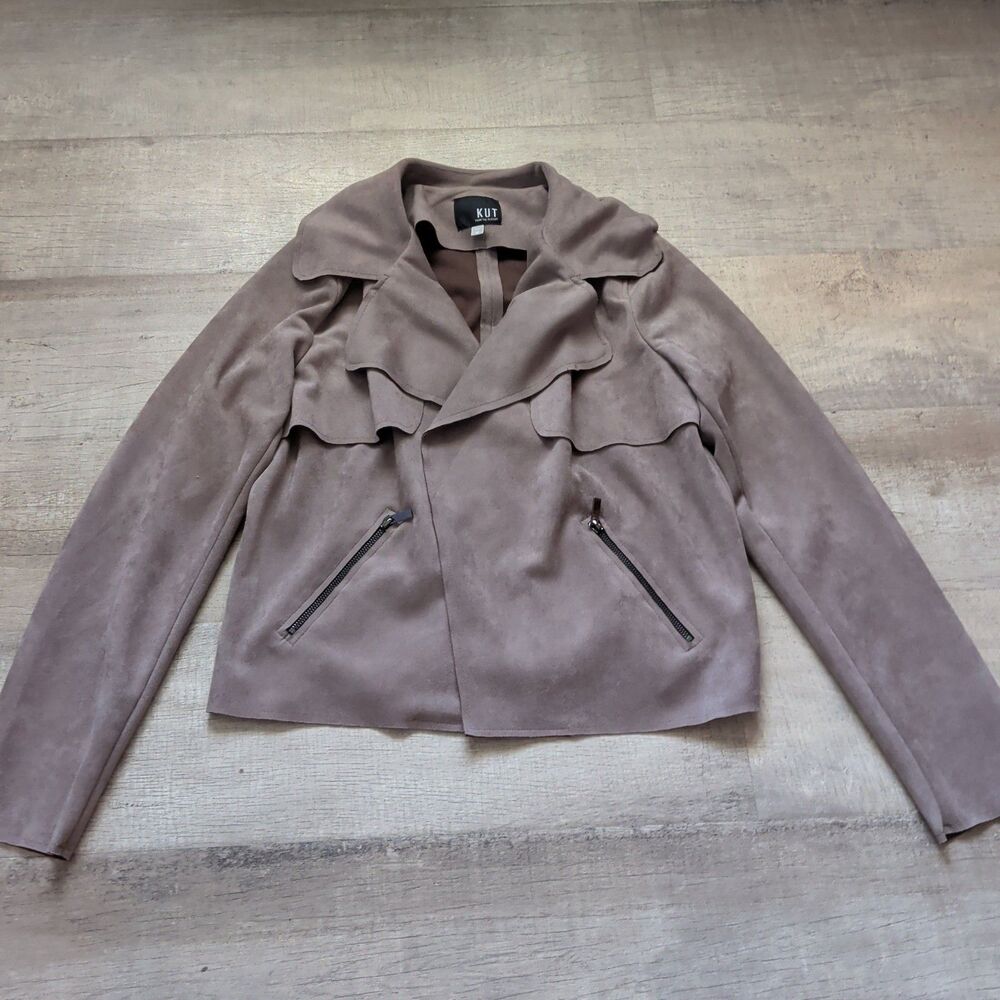 Kut from The Kloth Jacee Draped Moto Jacket Buff Sz M